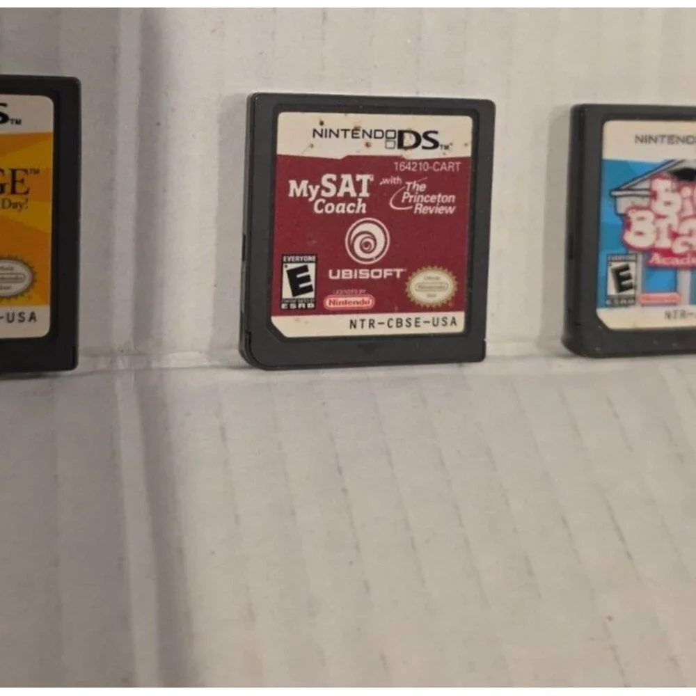 Nintendo DS Game Lot Brain Age (1 and 2), Big Brain Academy, SAT Coach Tested